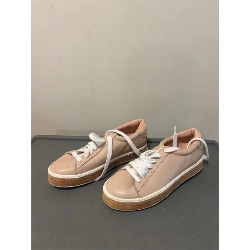 Kate Spade New York Amy Cork Bottom Blush Pink 100% Leather Sneakers Women's 5US